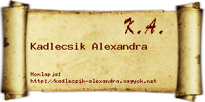 Kadlecsik Alexandra névjegykártya