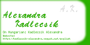 alexandra kadlecsik business card